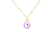 Load image into Gallery viewer, Guardian Angel Necklace Pendant Purple Evil Eye Amulet
