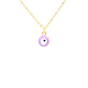 Guardian Angel Necklace Pendant Purple Evil Eye Amulet