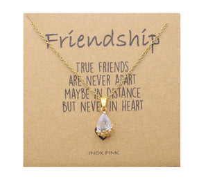 Teardrop Pendant Necklace on Friendship Card