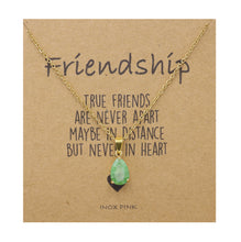 Load image into Gallery viewer, Greet Teardrop Pendant Necklace on Friendship Card
