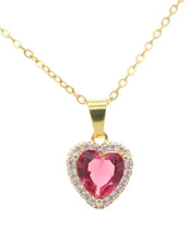 Load image into Gallery viewer, Red Heart Pendant Necklace on Friendship Card
