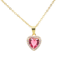 Load image into Gallery viewer, Red Heart Pendant Necklace on Friendship Card
