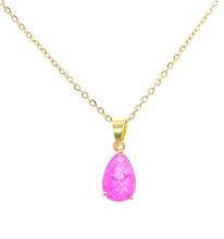 Load image into Gallery viewer, Pink Teardrop Pendant Necklace on Friendship Card
