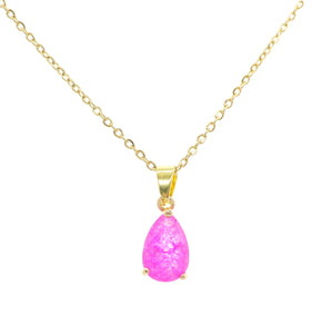 Pink Teardrop Pendant Necklace on Friendship Card