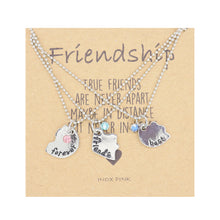 Load image into Gallery viewer, Best Friends Pendant Necklace for 3 on Friendship Card
