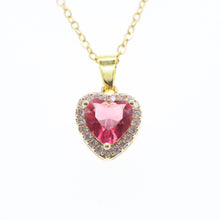 Load image into Gallery viewer, Red Heart Pendant Necklace on Friendship Card
