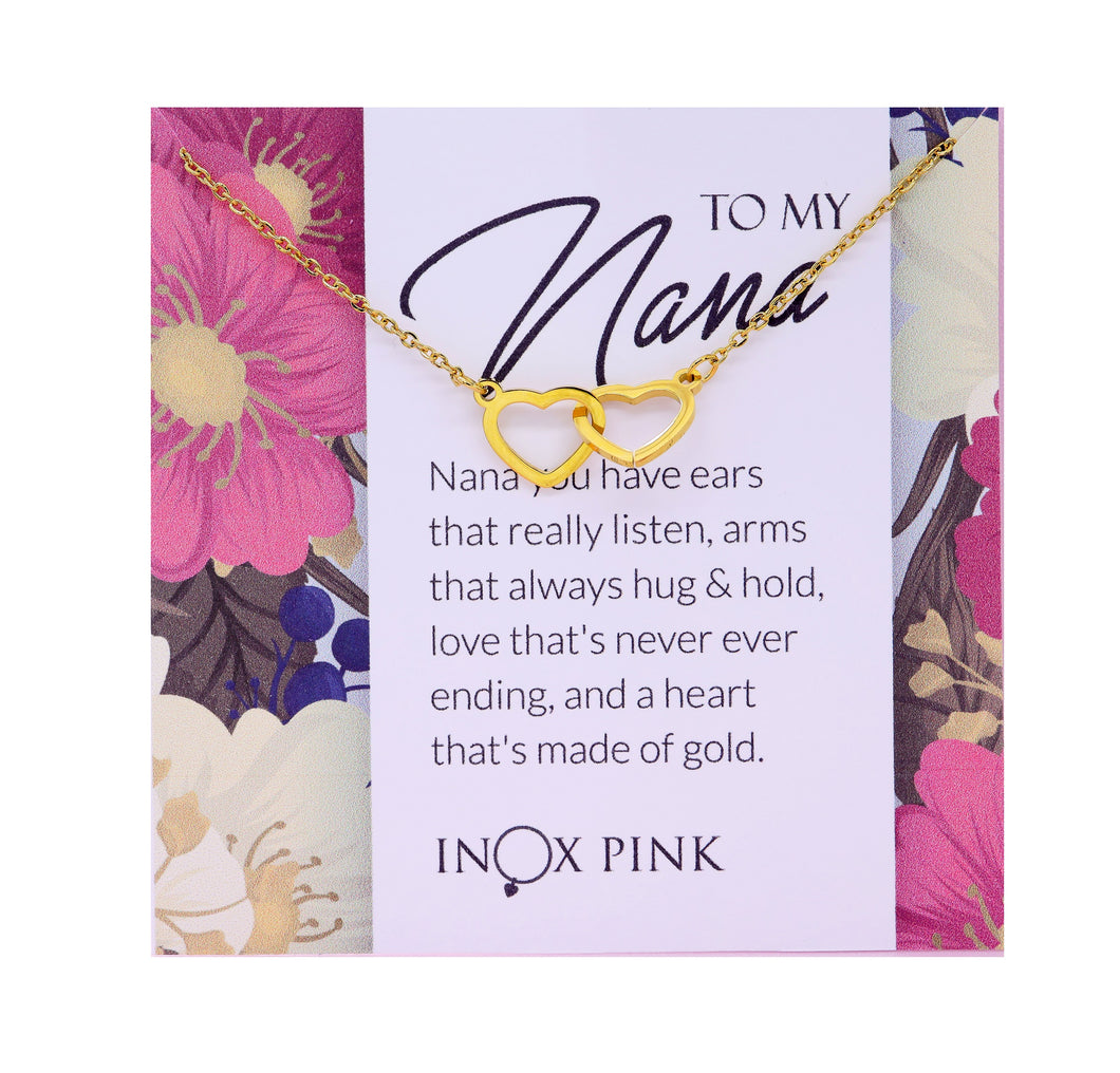 Nana Pendant Necklace on Floral Card Gift for Grandma