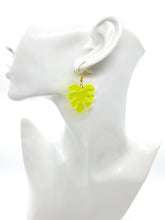 Load image into Gallery viewer, Palm Leaf Acrylic Drop Earrings
