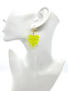 Palm Leaf Acrylic Drop Earrings