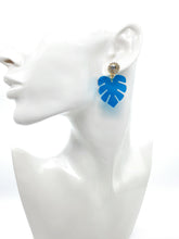 Load image into Gallery viewer, Palm Leaf Acrylic Drop Earrings
