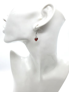 Red Heart  Drop Earrings