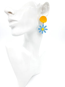 Daisy Flower Acrylic Drop Earrings