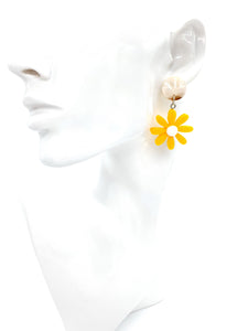 Daisy Flower Acrylic Drop Earrings