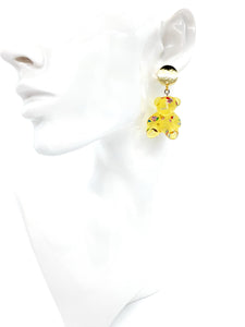 Teddy Bear Acrylic Drop Earrings