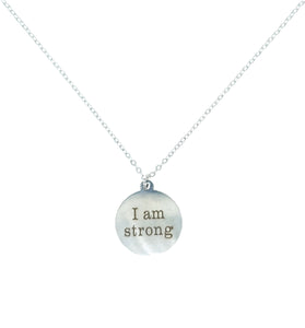 I am Strong Pendant Necklace on Friendship Card