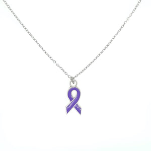 Purple Ribbon Necklace on Hope Card