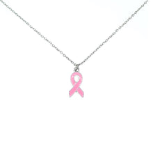 Load image into Gallery viewer, Pink Ribbon Awareness Necklace on Rose Hope Card
