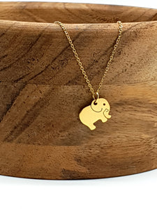 Gold Elephant Necklace Pendant