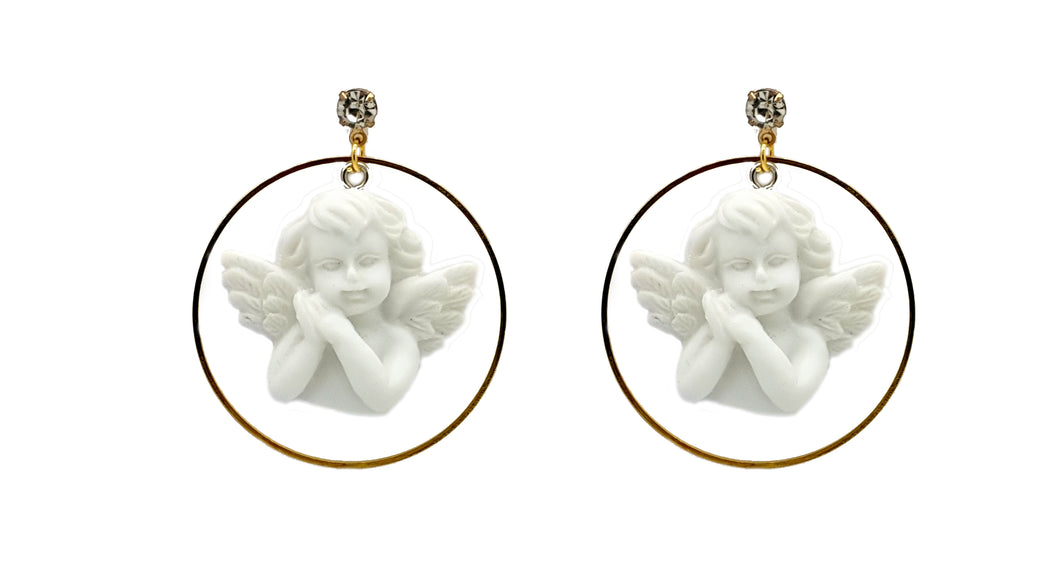 Angel Dangle Earrings Hoop