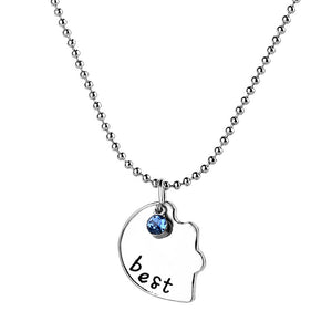 Best Friends Pendant Necklace for 3 on Friendship Card