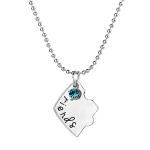 Best Friends Pendant Necklace for 3 on Friendship Card