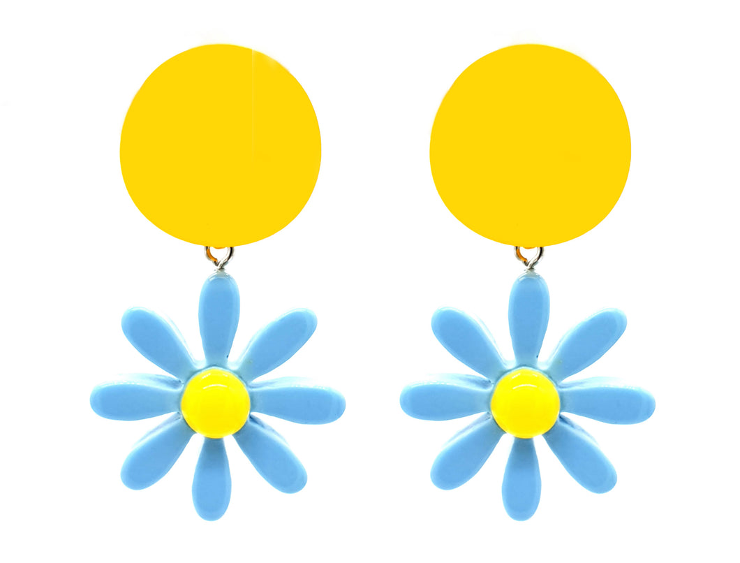 Daisy Flower Acrylic Drop Earrings