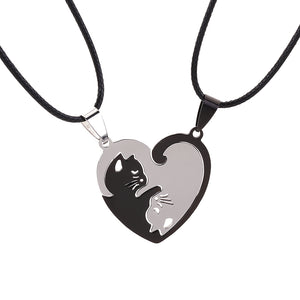 Cats Heart Jigsaw Necklace