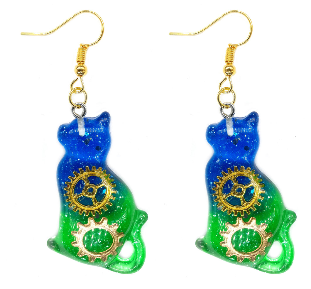 Cat Acrylic Drop Earrings