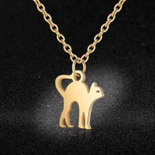 Load image into Gallery viewer, Cat Gold-Tone Stainless Steel Necklace
