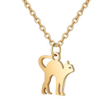 Load image into Gallery viewer, Cat Gold-Tone Stainless Steel Necklace
