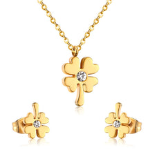 Load image into Gallery viewer, Clover Necklace and Earrings Set
