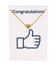 Load image into Gallery viewer, Heart Pendant Necklace on Congratulations Wish Card
