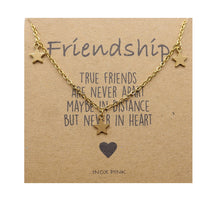 Load image into Gallery viewer, Gold Star Pendant Necklace on Friendship Card
