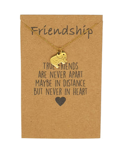 Elephant Pendant Necklace Friendship Wish Card