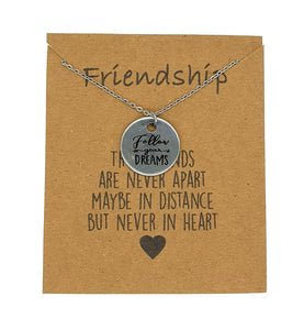 Follow Your Dreams Pendant Necklace on Friendship Wish Card