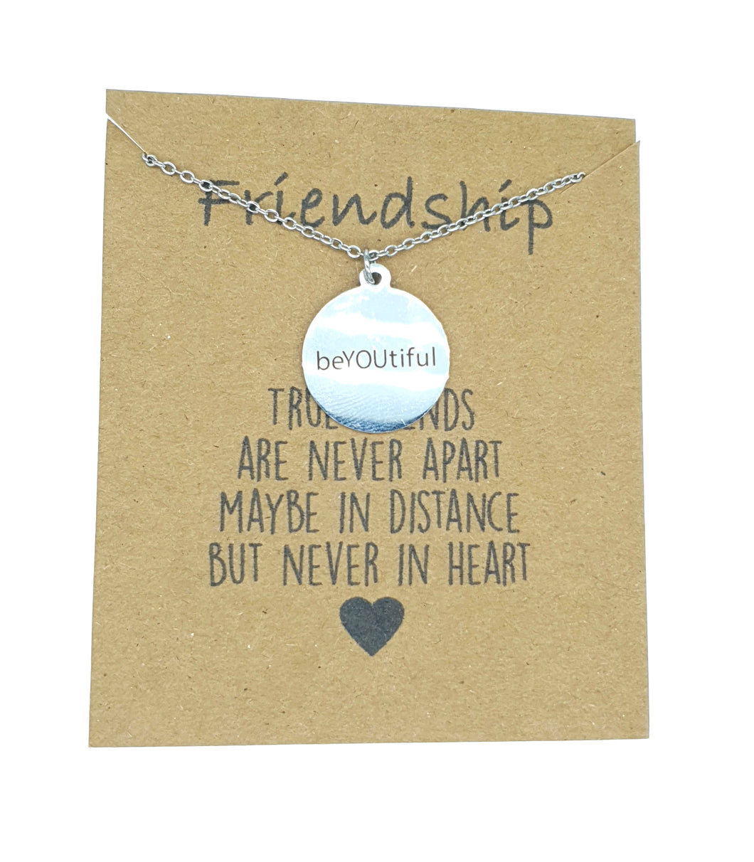 BeYOUtiful Pendant Necklace on Friendship Card