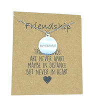 Load image into Gallery viewer, BeYOUtiful Pendant Necklace on Friendship Card
