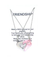 Load image into Gallery viewer, Pink Heart Puzzle Necklace Heart on Friendship Wish Card
