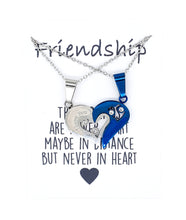 Load image into Gallery viewer, Heart Puzzle Necklace Heart on Friendship Wish Card
