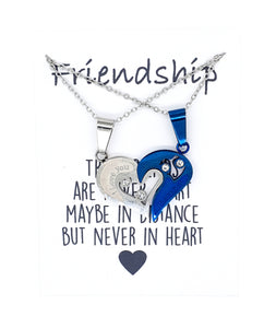 Heart Puzzle Necklace Heart on Friendship Wish Card