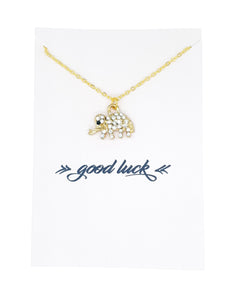 Elephant Necklace Pendant Good Luck Card