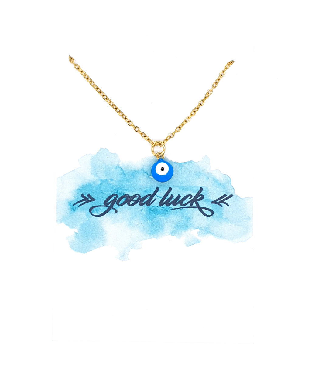 Evil Eye Necklace on Good Luck Card