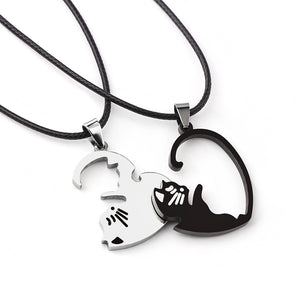 Cats Heart Jigsaw Necklace