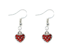 Load image into Gallery viewer, Red Heart  Drop Earrings
