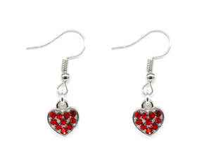 Red Heart  Drop Earrings