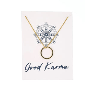 Good Karma Circle of Life Necklace Wish Card