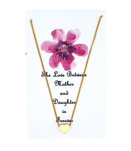 Mother Daughter Gold Heart Necklace Pendant