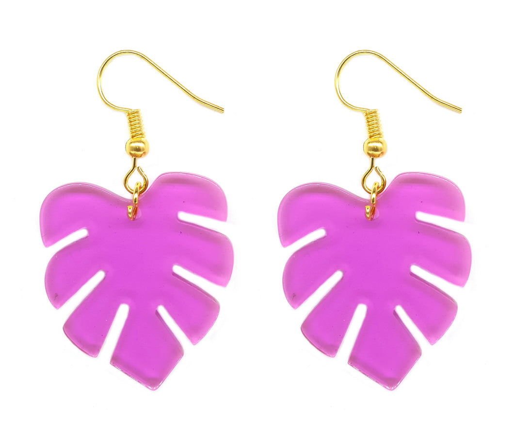 Palm Leaf Acrylic Drop Earrings