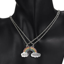 Load image into Gallery viewer, Rainbow Necklace Best Friends on Rainbow Card
