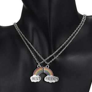 Rainbow Necklace Best Friends on Rainbow Card